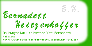 bernadett weitzenhoffer business card